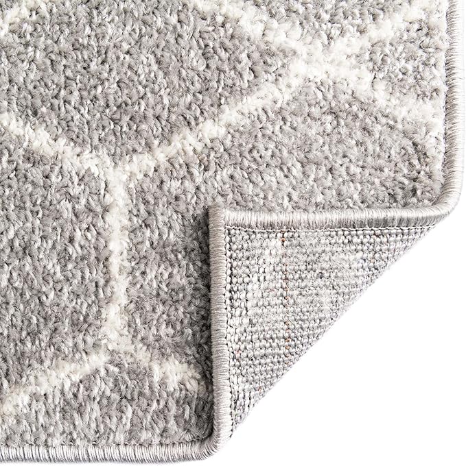Unique Loom Trellis Frieze Collection Area Rug - Geometric (7' 1" x 10', Light Gray/ Ivory)