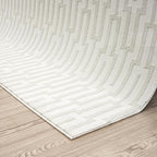 Abani Neutral Cream Area Rug for Living Room, Bedroom - Geometric Pattern - 2' x 3' - Durable & Easy to Clean