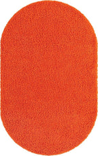 Unique Loom Solid Shag Collection Area Rug (5' 1" x 8' Oval, Tiger Orange)
