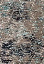Unique Loom Trellis Frieze Collection Area Rug - Geometric (7' x 10', Blue Multi/ Ivory)