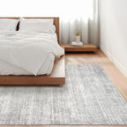 Valenrug Washable Rug 6x9 - Stain Resistant 6x9 Area Rugs for Living Room, Non Slip Backing Printed Rugs for Bedroom, Folable Machine Washable Area Rug (6'x9', Grey)