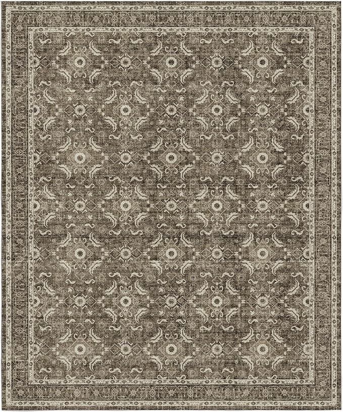 WITSHOCK Living Room Area Rugs 8x10: Soft Non-Slip Backing Washable Rugs Vintage Large Carpet for Bedroom Office Dining Room Kitchen Stain Resistant Home Decor Rug