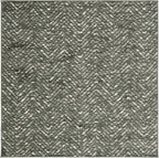 SAFAVIEH Adirondack Collection Area Rug - 6' Square, Dark Green & Ivory, Chevron Design, Non-Shedding & Easy Care, Ideal for High Traffic Areas in Living Room, Bedroom, Dining (ADR104Y-6SQ)