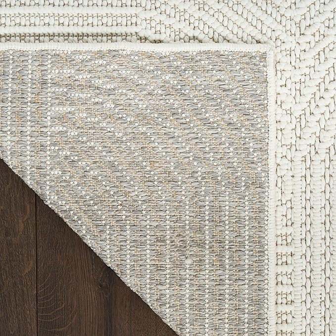 Nourison Home Textured Home Ivory 7'10" x 9'10" Area Rug - Easy Clean, Non Shedding, Bed Room, Living Room, Dining Room, Kitchen (8' x 10')