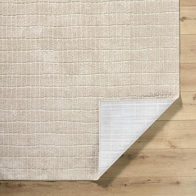 Livabliss x Our PNW Home Cascade Minimalist Striped Area Rug, 10' x 14', Light Brown