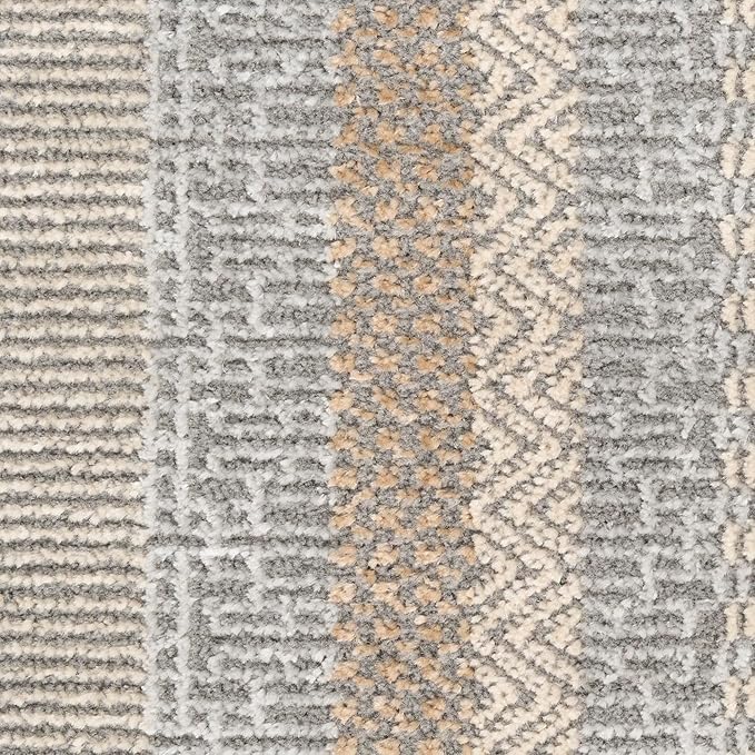 Nourison Home Nordic Grey Multicolor 5' x 7' Scandinavian Area Rug - Easy Clean, Non Shedding, Bed Room, Living Room, Dining Room, Kitchen (5' x 7')