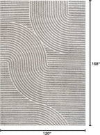 JONATHAN Y Hallie High-Low Curve Gray/Ivory Indoor/Outdoor Area Rug, 10x14, Minimalist, Pet Friendly, Non-Shedding, Stain Resistant, Hose-Washable for Backyard, Patio, Porch (SCN100A-14)
