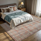 GLN Rugs Traditional Collection - Machine Washable Area Rug, Traditional Washable, Non Slip, Low Pile Chenille Rug, Living Room, Bedroom, Kitchen Rug (8' x 10' Terra/Multicolor 1153)