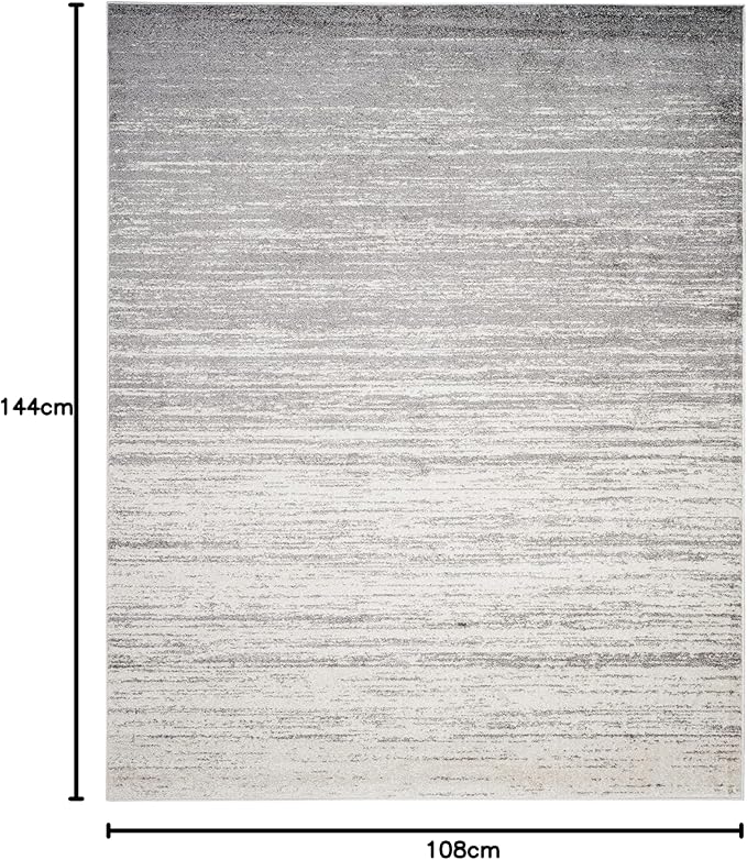 SAFAVIEH Area Rug 9x12 - Adirondack Collection - Large - Ivory & Silver, Modern Ombre Design, Non Shedding & Easy to Clean, Ideal for Living Room, Bedroom, Office, Dining Space (ADR113B)