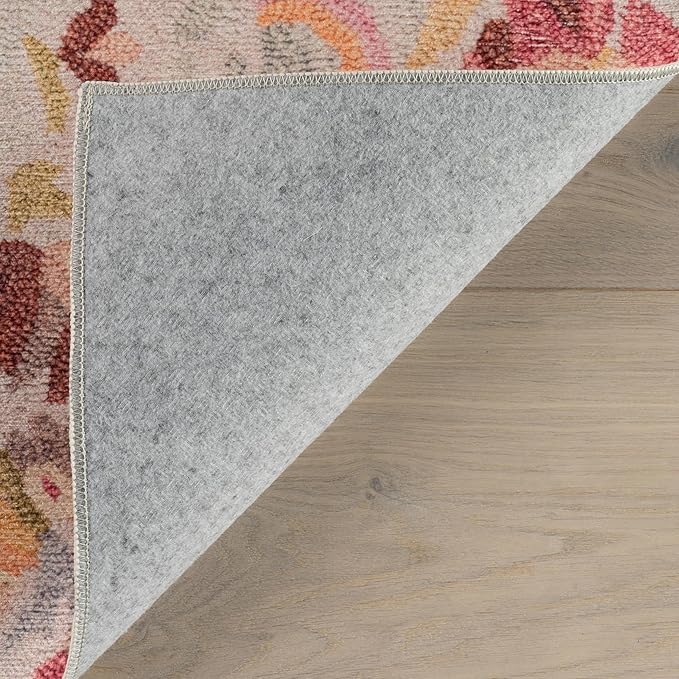 Dash & Albert INES Multi Machine Washable Rug, 8.5 X 11.5 Feet, Multicolored/Yellow Floral Pattern