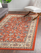 Rugs.com Yasmin Collection Rug – 6' x 9' Terracotta Medium Rug Perfect for Bedrooms, Dining Rooms, Living Rooms