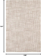 Dash and Albert Crosshatch Wool Area Rug - 8.5 X 11.5 Ivory Solid Hand Micro Hooked Accent Rug - Durable, High Traffic Areas Bedroom, Hallway, Stairs - Premium Luxury Hotel Quality Soft Breathable