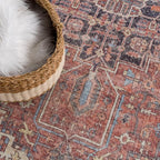 Bloom Rugs Washable Non-Slip 10x14 Rug - Red/Orange/Beige Traditional Oriental Area Rug for Living Room, Bedroom, Dining Room, and Kitchen - Exact Size: 10' x 14'