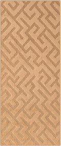 9ft Custom Cut Runner Rug for Narrow Hallways Kitchens - Gold Tan | Non-Slip | Washable & Edge Bound