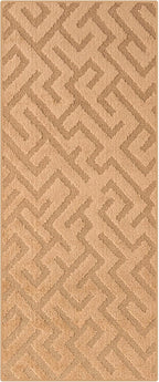 9ft Custom Cut Runner Rug for Narrow Hallways Kitchens - Gold Tan | Non-Slip | Washable & Edge Bound