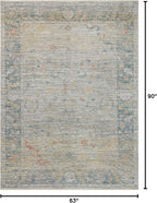 Loloi Magnolia Home by Joanna Gaines Millie Collection MIE-04 Slate/Multi 5'-3" x 7'-6", .25" Pile Height, Area Rug