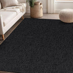 Beverly Rug Easy Jute Rug 8x10 Solid Washable Durable Outdoor Indoor Area Rugs for Living Dining Room Patio Office Stain Resistant Non Shedding Casual Indoor Outside Carpet (8 x 10 Dark Gray)