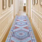 Fame Living Washable Area Rug. Modern Farmhouse. Vintage. Turkish. Bohemian. Distressed. Oriental. Traditional. Rugs for Living Room. Dining. Bedroom. Office. Entryway. Foyer. (856BlM, 2'5" x 9'8")