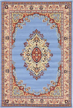 Unique Loom Reza Collection Traditional Persian Style Area Rug, 6 x 9 ft, Light Blue/Ivory