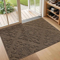 COSY HOMEER Door Mat 32”x48”,Absorbent Dirt Trapper Entryway Rugs,Non-Slip Welcome Mat,Washable Entry Rugs,Low Pile Doormat for Front Back Door,Wet Shoes & Paws,Brown