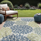 Beverly Rug Outdoor Rug 10x14 Modern Exotic Tropical Leaf Area Rugs for Indoor and Outdoor Patio Deck Porch Garden Water Resistant Washable Outside Carpet (10 x 14 Olive)