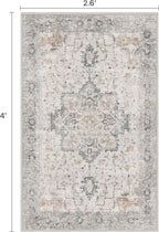 Runner Rug 2'6''x4, Non Slip Hallway Runner Rugs, Low Pile Lightweight Machine Washable Vintage Rug for Hallway, Entryway, Bedroom, Kitchen and Corridor,Light Taupe Brown