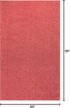 Eyely UES100E-5 Supersoft Haze Solid Low-Pile Indoor Area Rug Casual;Contemporary;Solid;Traditional, Bedroom, Kitchen, Living Room, Easy-Cleaning, Non-Shedding, 5 X 8, Red