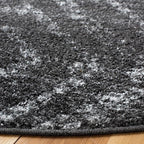 SAFAVIEH Adirondack Collection 6' Round Dark Grey/Grey ADR131F Modern Diamond Distressed Non-Shedding Living Room Dining Bedroom Foyer Area Rug