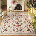 Vintage Medallion Floral Area Rugs 8x10 Clearance, Machine Washable Non-Slip, Low Pile Soft Large Carpet for Living Room, Bedroom, Dining Room, Farmhouse, Kids Playroom, Office | Beige