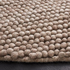 SAFAVIEH Natura Collection Area Rug - 10' Round, Brown, Handmade Wool Blend, Textured Design, Ideal for Living Room, Bedroom, Dining Space (NAT620T)