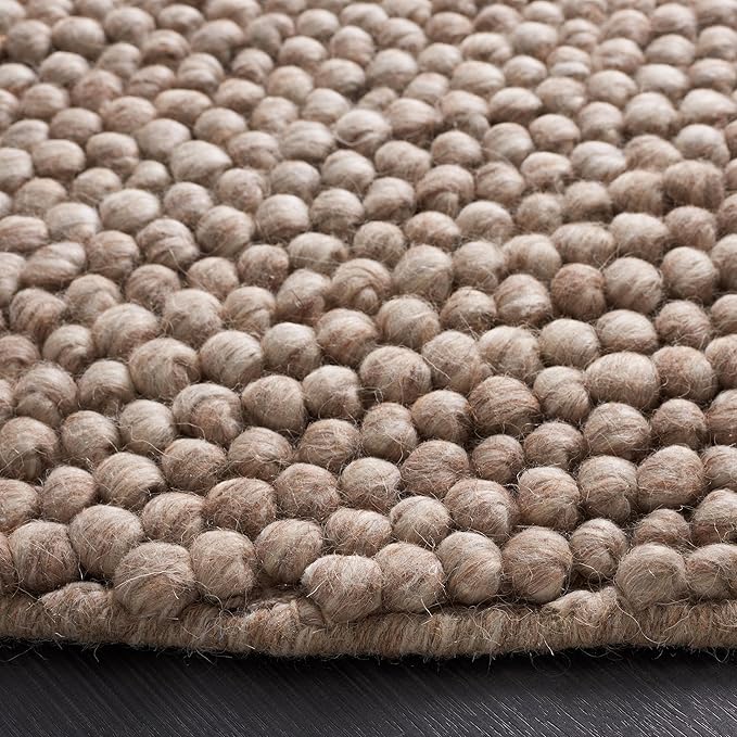 Safavieh Natura Collection Runner Rug - 2' x 16', Brown, Handmade Wool Blend, Textured Design, Ideal for Hallway, Bedroom, Foyer (NAT620T)