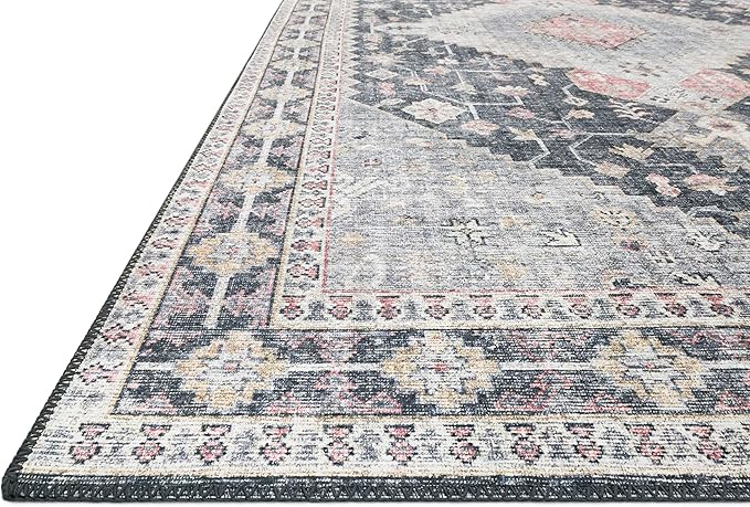 Loloi II Skye Collection SKY-02 Charcoal/Multi 7'-6" x 9'-6" Area Rug