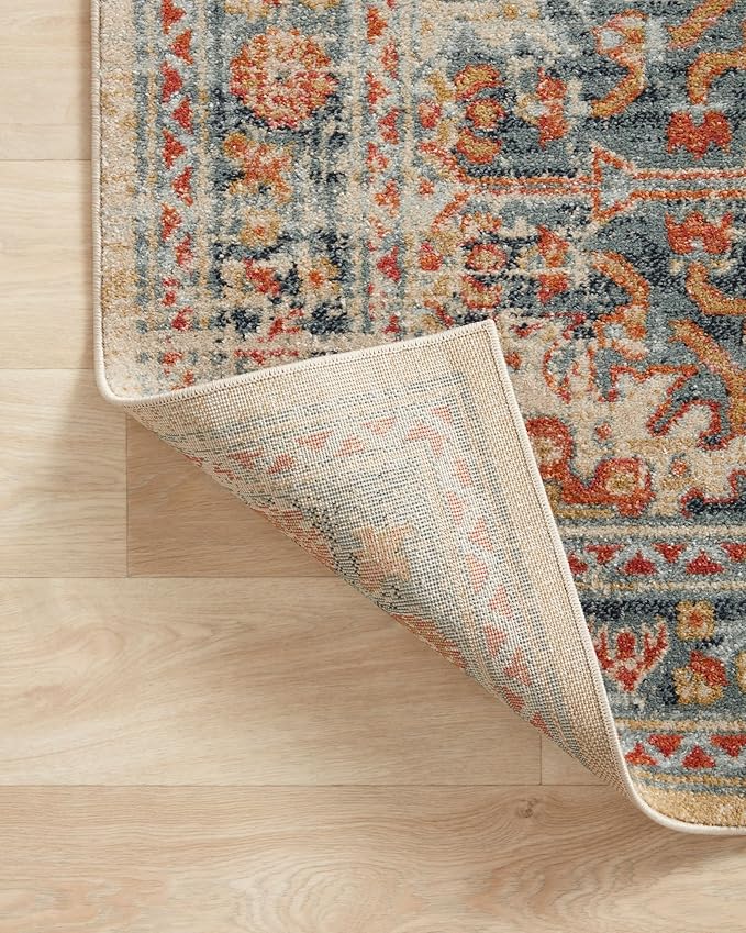 Loloi Jocelyn Collection JOC-03 Mist/Multi 6'-7" x 9'-7" .38" Thick Area Rug