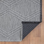 LUXE WEAVERS Modern Farmhouse Gray 8x10 Washable Area Rug, Anti-Slip Diamond Pattern Carpet