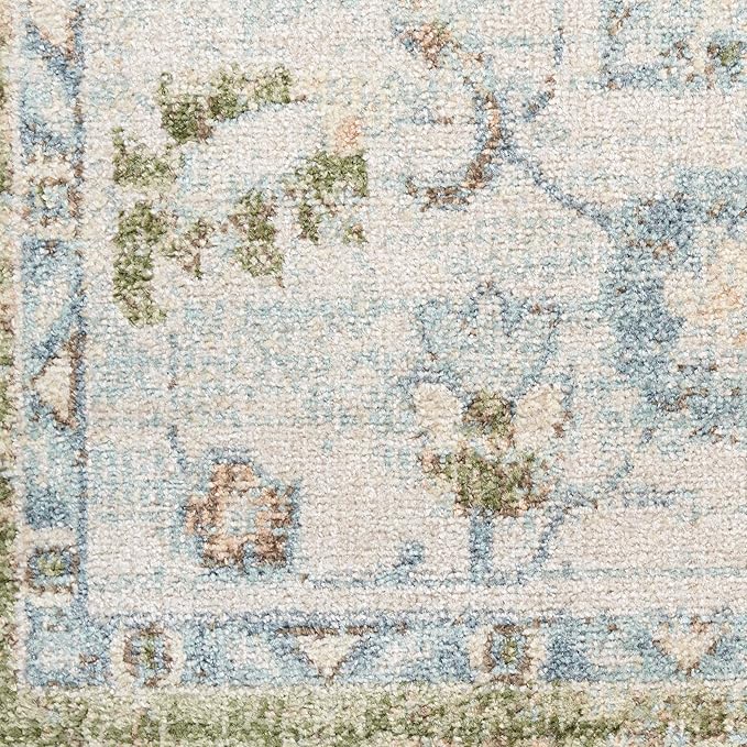 Nourison Home Astra Machine Washable Blue Green 2'2" x 8' Area Rug - Easy Clean, Non Shedding, Bed Room, Living Room, Dining Room, Kitchen (8' Runner)