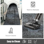 RUGSURE Washable Area Rug - 1/6 Thick - Stain & Water Resistant Non-Slip - Resistant Rug for Living Room, Bedroom, Nursery, Pet & Child Friendly, Vintage Charm Area Rugs (Darkgrey+Bule, 4' x 6')