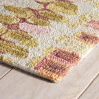 Dash & Albert Paint Chip Stone Hand Micro Hooked Wool Rug, 9.5 X 13.5 Feet, Pink/Blue Geometric Pattern