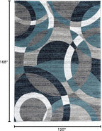 Rugshop Contemporary Abstract Circles Perfect for high Traffic Areas of Your Living Room,Bedroom,Home Office,Kitchen Area Rug 10' x 14' Blue