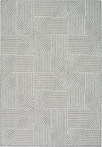 Nourison Home Textured Home Charcoal Ivory 3'11" x 5'11" Area Rug - Easy Clean, Non Shedding, Bed Room, Living Room, Dining Room, Kitchen (4' x 6')