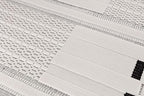 CAMILSON Modern Rug 5x7 Luxury Geometric Pattern Micro Loop Area Rugs Soft High and Low Pile Stain Resistant Easy to Clean Non-Shedding Durable Living Room Kitchen Indoor Carpet (White/Black)