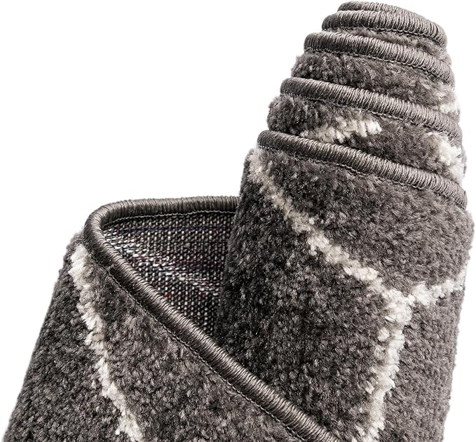 Unique Loom Trellis Frieze Collection Area Rug - Geometric (10' x 13', Dark Gray/ Ivory)
