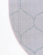 Rugs.com Lattice Frieze Collection Rug – 4' x 6' Oval Light Pink Medium Rug Perfect for Living Rooms, Large Dining Rooms, Open Floorplans