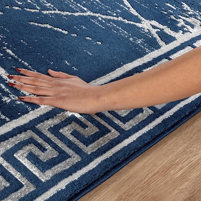 GLORY RUGS Area Rugs Marble 5x7 Navy Gray Carpet Modern Abstract Rug Living Room Dining Bedroom Rug
