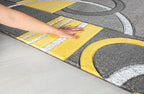 GLORY RUGS Area Rug Modern Soft Hand Carved Contemporary Floor Carpet with Premium Fluffy Texture for Indoor Living Dining Room and Bedroom Area (8x10, Yellow)