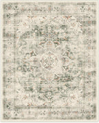 RUGGABLE Washable Vintage Area Rug – Sarrah Sage 8x10, Stain-Resistant, Non-Slip – Large Machine Washable Rugs for Living Room, Bedroom, Hallway, Entryway & Office–with Cushioned Pad