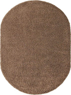 Unique Loom Solid Shag Collection Area Rug (7' 10" x 10' Oval, Sandy Brown)