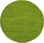 Unique Loom Solid Shag Collection Area Rug (8' Round, Grass Green)