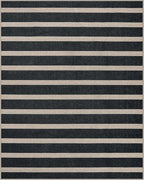 Lahome Striped Easy Jute Outdoor Rug 8x10, Washable Living Room Patio Rug Black Indoor Outdoor Carpet, Farmhouse Geometric Non Slip Non Shedding Carpet for Office Backyard Dining Room