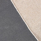 Modern Herringbone Chevron Collection Handcrafted Wool Area Rug - Durable, Zigzag Pattern, for High Traffic, Contemporary Design for Living Room, Bedroom, Dining Room Decor (Sand Beige, 8' x 8')
