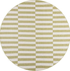 Unique Loom Outdoor Striped Collection Area Rug - Striped (10' Round Green/Ivory)